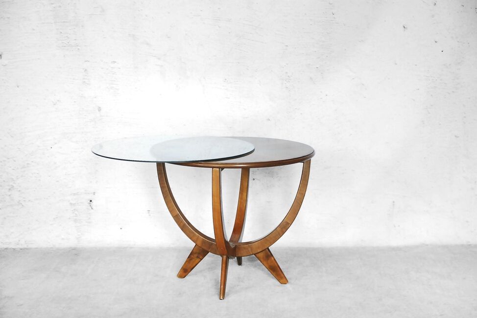 Table Walnut Bydgoskie Fabryki Mebli Poland 1950 s
