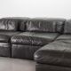 Durlet 'Jeep' Modular Sofa in Anthracite Grey Leather, Belgium 1970s