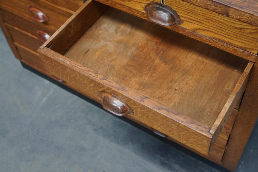 Dutch apothecary furniture in oak mid-twentieth century