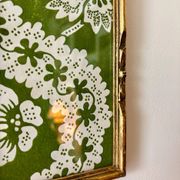Golden wooden frame with domino paper Antoinette Poisson 96C "Oratorio"