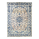 Tapis Persan Vintage Tissé Main, Motif Floral, Laine Beige & Bleu,301x414Cm