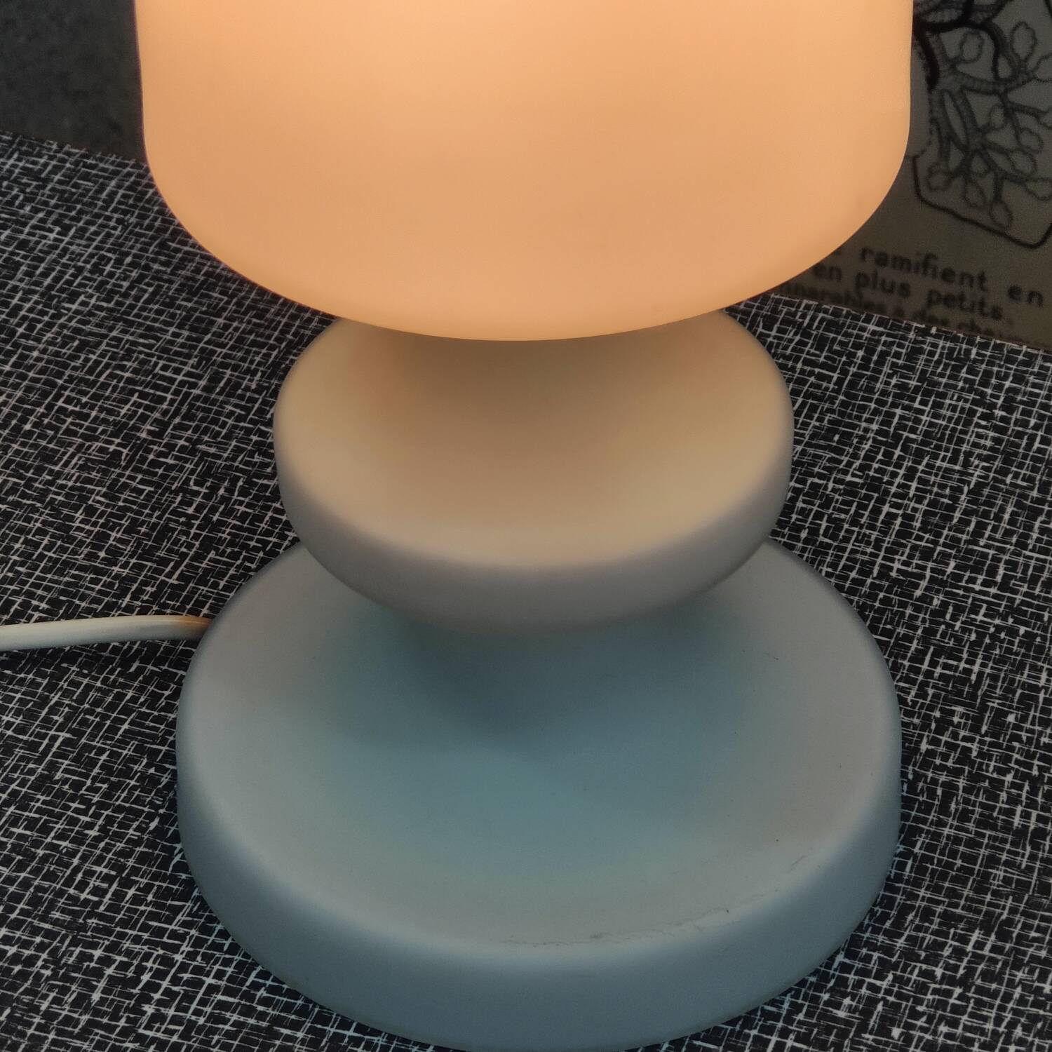 Ivan Jakes satin white opaline table lamp 1960