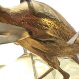 Lampadaire héron en laiton Hollywood Regency par Citonne Oggi 1970