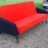 Vintage sofa red and black fabrics
