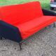Vintage sofa red and black fabrics