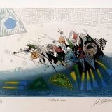 Tableau Georges Dussau (1947) – engraving 23/99 on embossed paper "vibration"