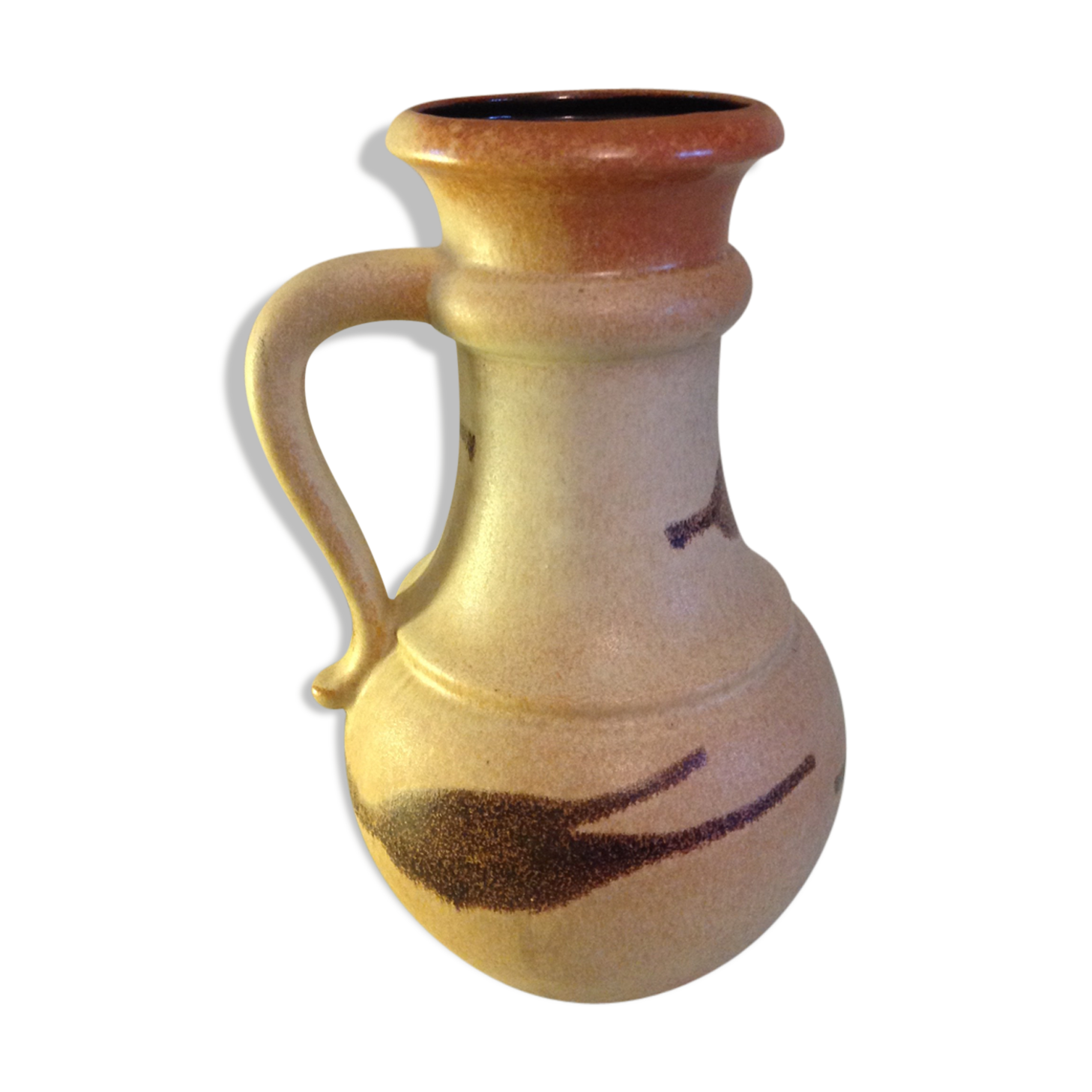 Vase ball scheurich vintage beige ceramic