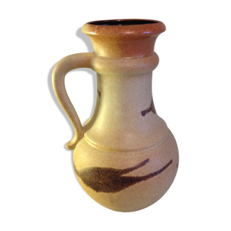 Vase boule scheurich  vintage en céramique beige