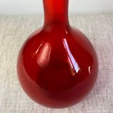 Red glass vase