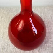 Red glass vase