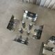 Set of rare chrome table lamps by Goffredo Reggiani