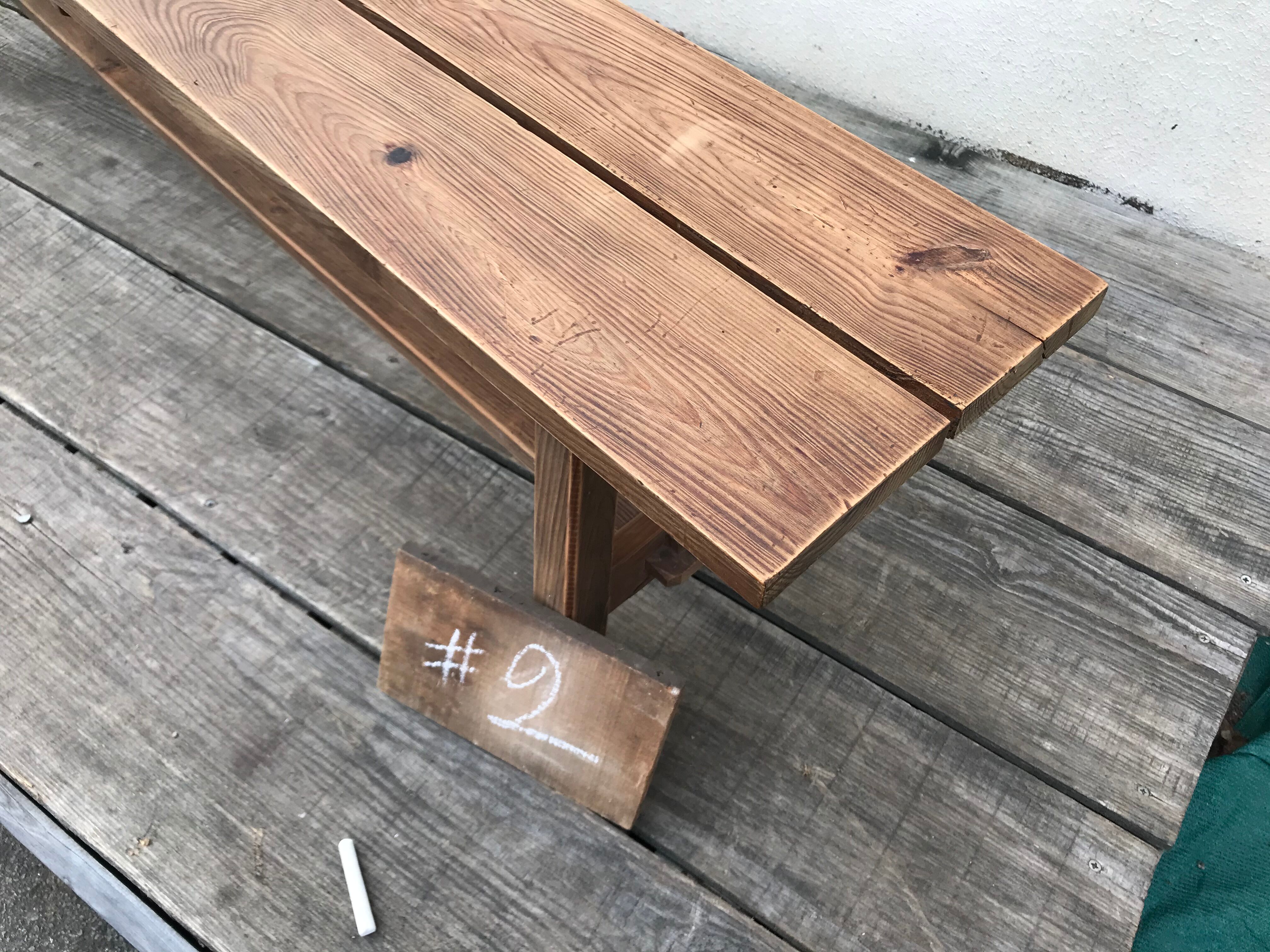 Massive larch farm bench