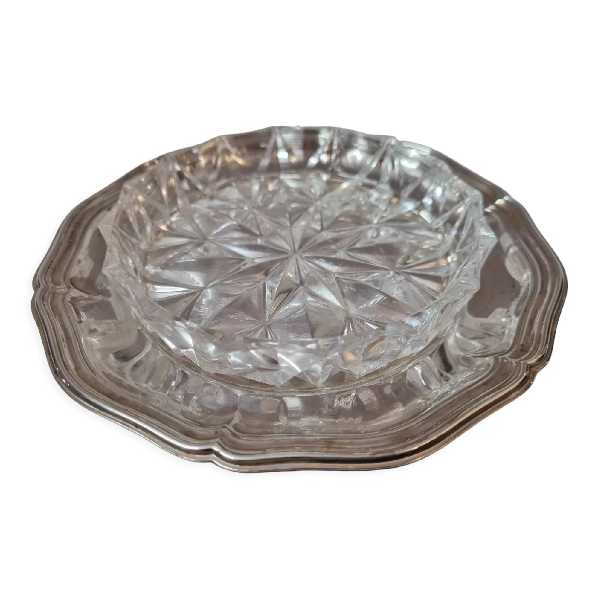 Silver metal butter dish, 1980