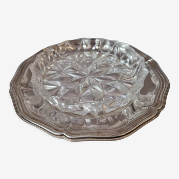 Silver metal butter dish, 1980