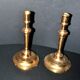 Set of 2 antique hand-chiselled gilded bronze candlesticks – Pair of 18th-century candle holders.
