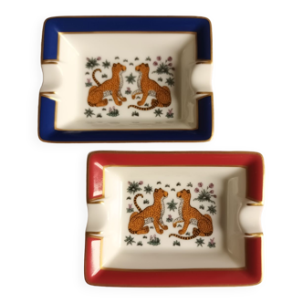 Pair of mini Hermès “leopards” ashtrays