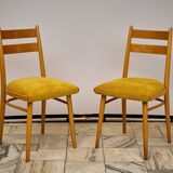 Vintage beech dining chairs - set of 4