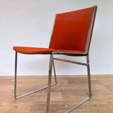 Set of mid-century design chrome dining chairs and table, 1970s