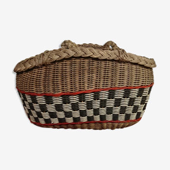 Wicker and plastic basket