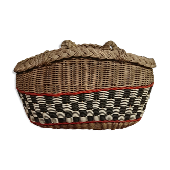 Wicker and plastic basket