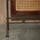 Vintage 3-panel wrought iron screen, bergère and hardwood.