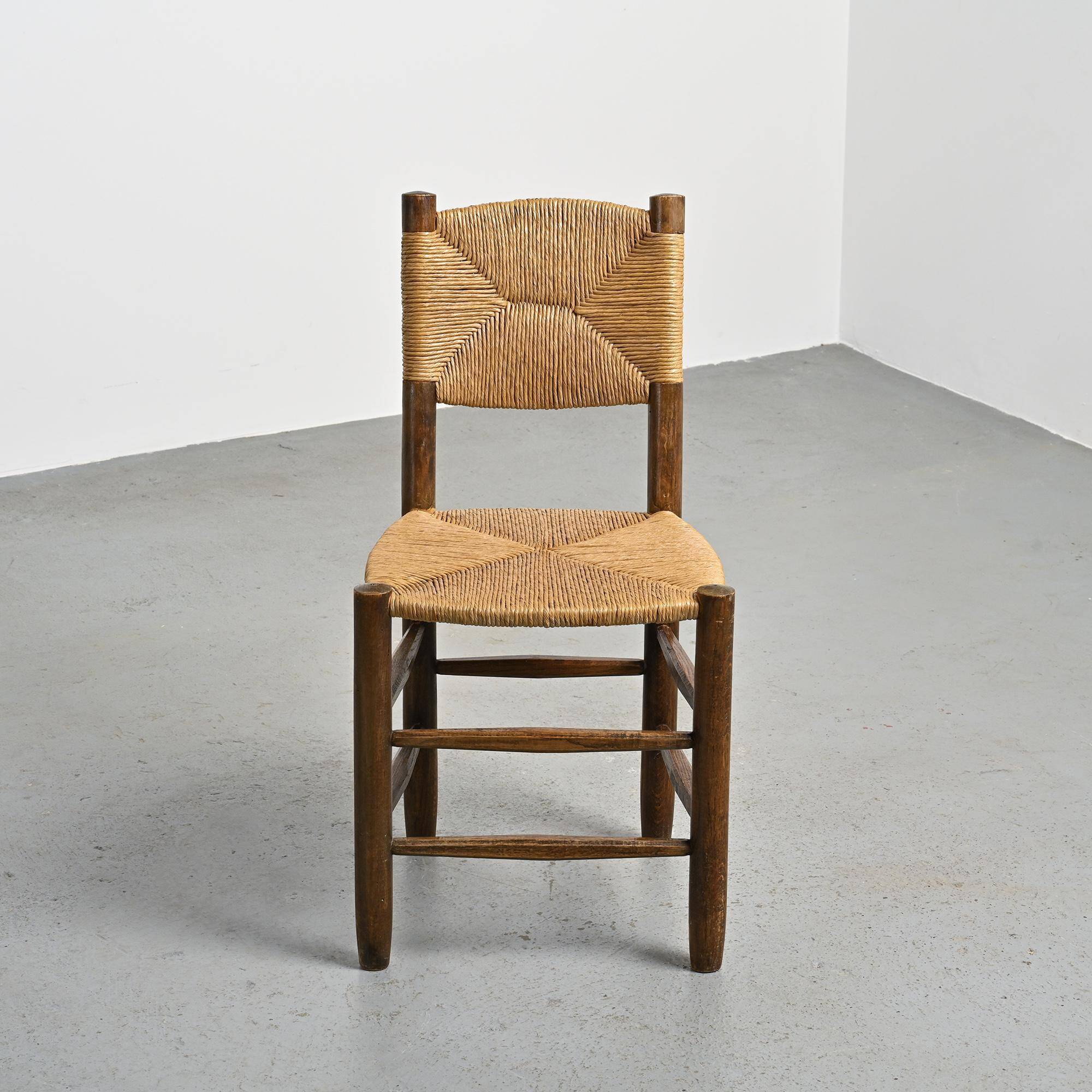 Ensemble chaise et tabouret Bauche, Charlotte Perriand pour Maison Sentou, circa 1950