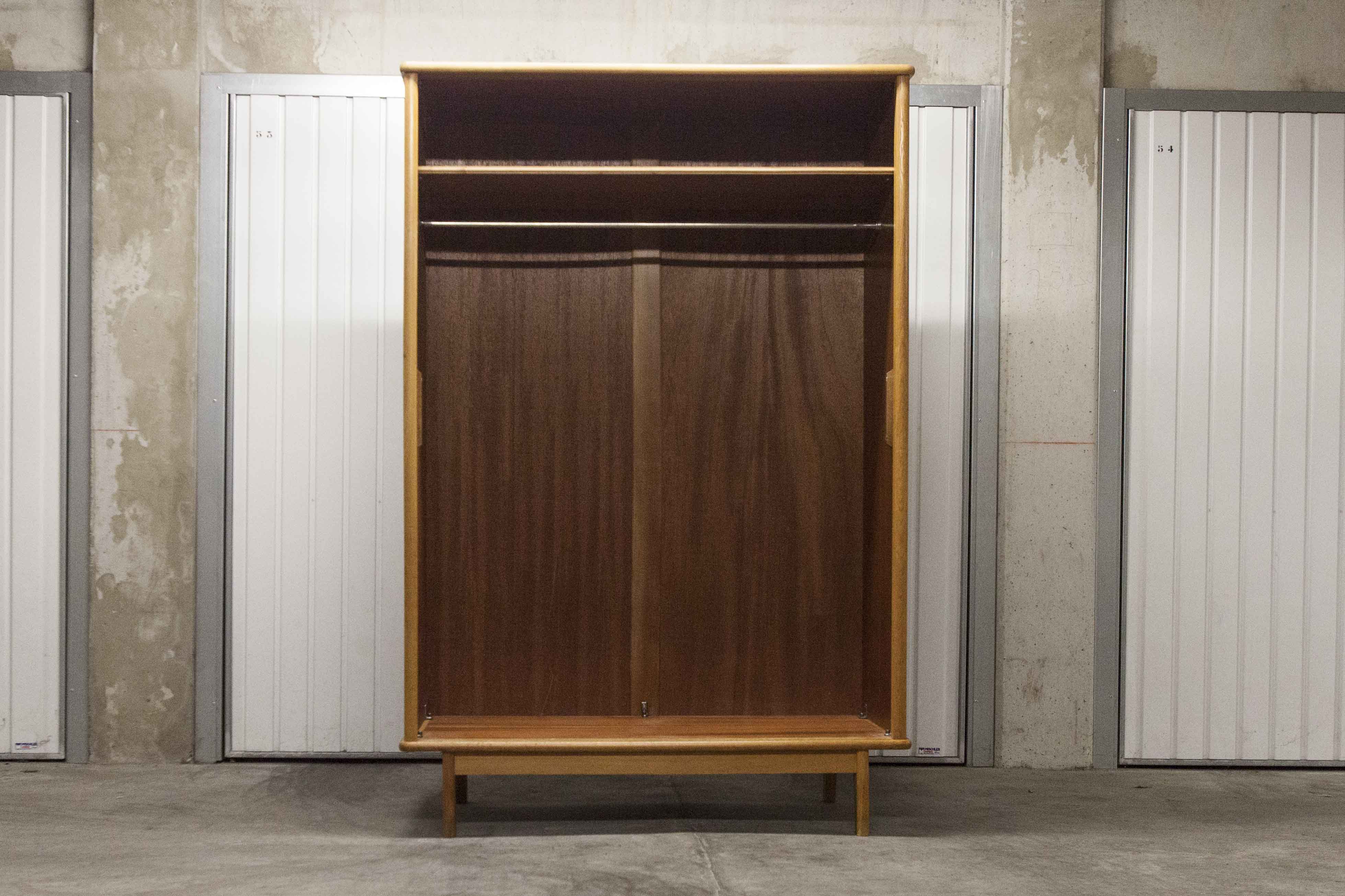 Scandinavian wardrobe 2 sliding doors 1960