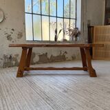 Aranjou farmhouse table in blond elm, 1950s