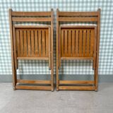 Pair of 70s wooden folding chairs