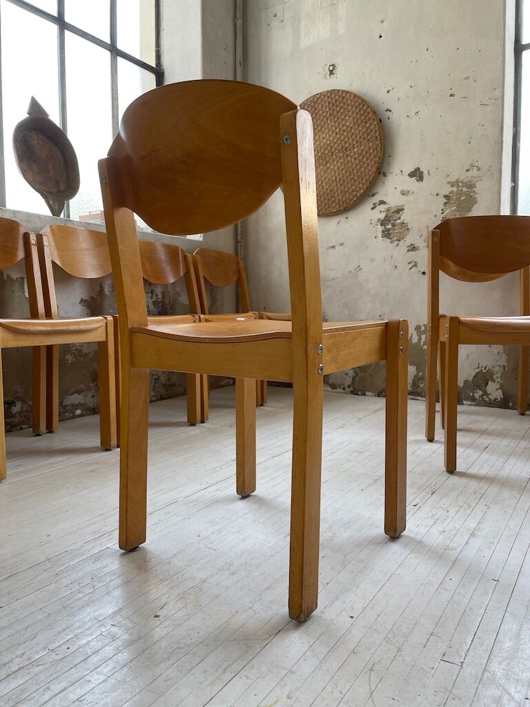 12 80s beech chairs