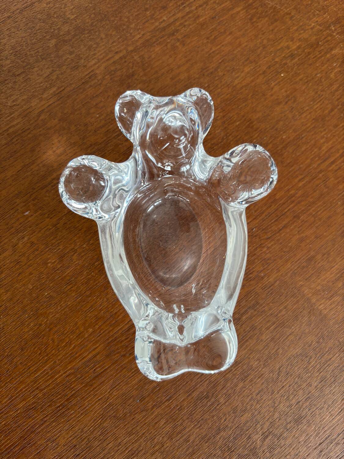 Cendrier vintage en forme d'ours en cristal de Vannes