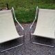 Pair of armchairs from the 70s chrome tubes and cotton canvas