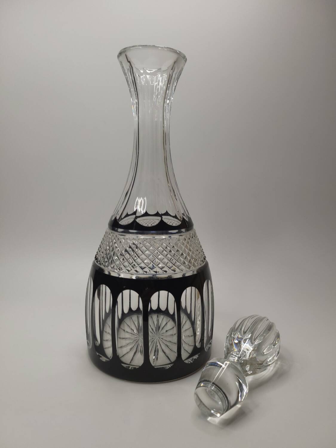 Service "Pénombre" in black and clear crystal – Crystal of Paris