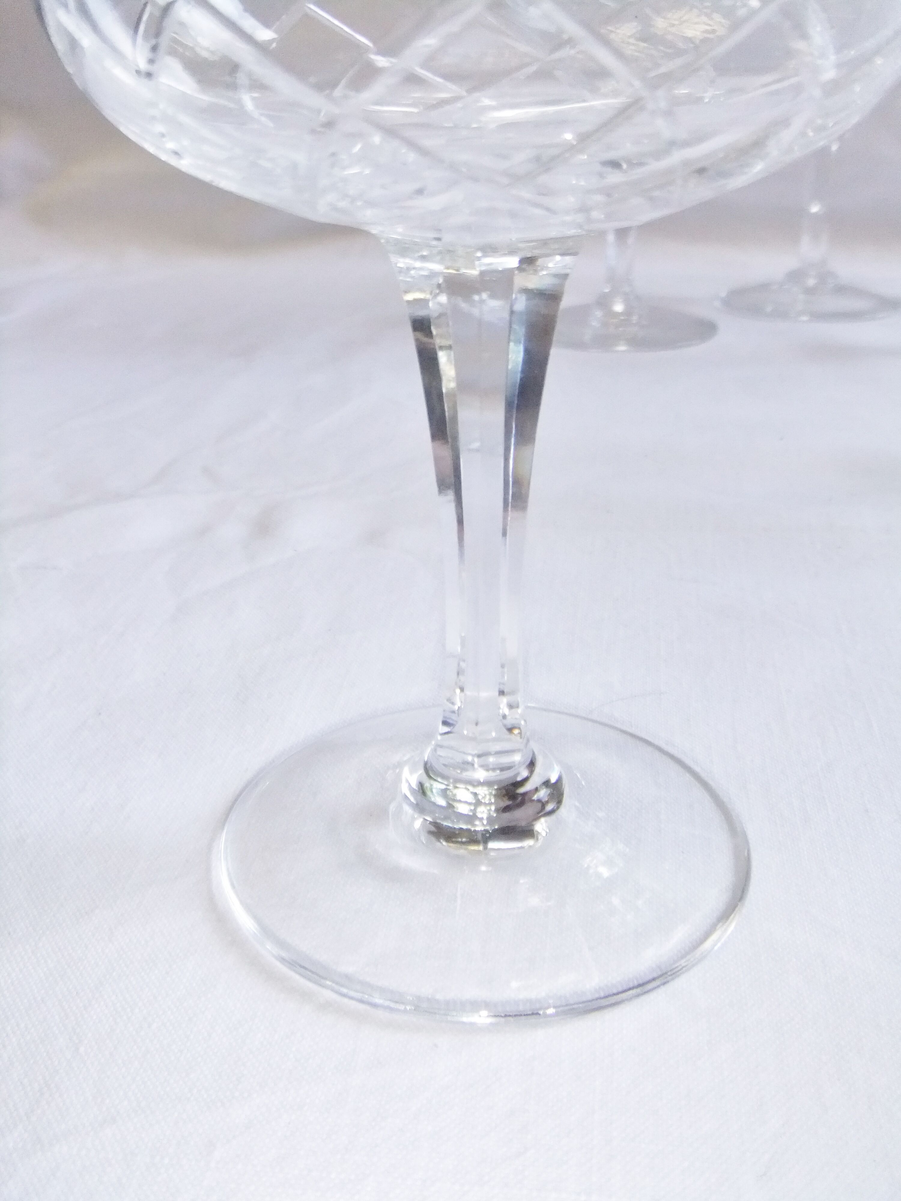 Service Champagne glass cut crystal lot of 11 stemmed glass