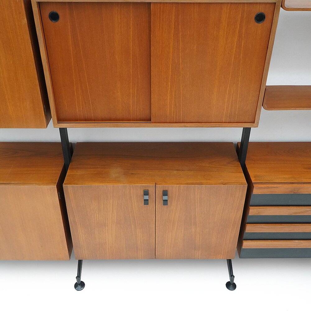 Teak bookshelf with four compartments, 1960s