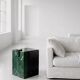 Pedestal table, green marble side table.