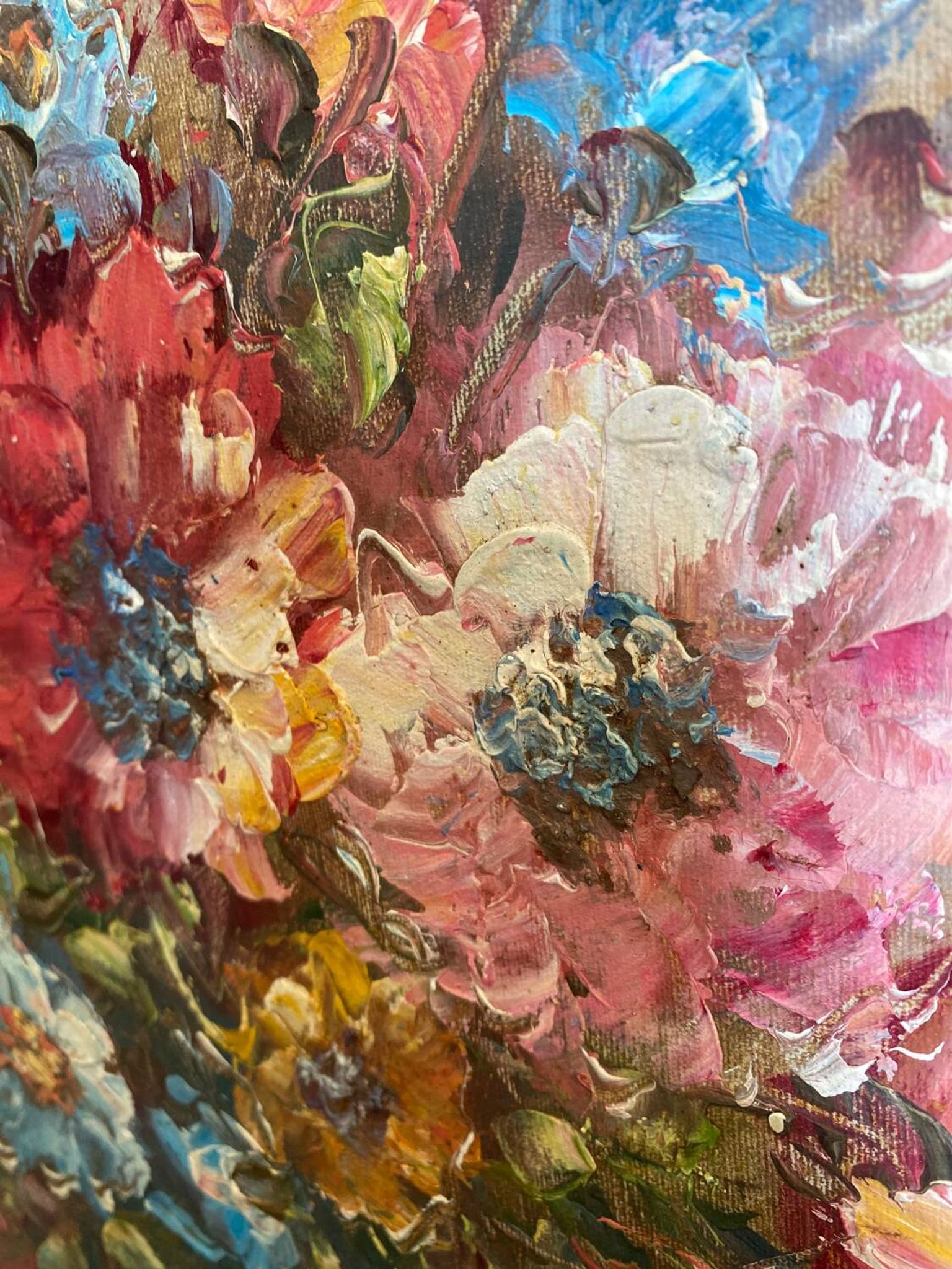 Tableau huile sur toile bouquet