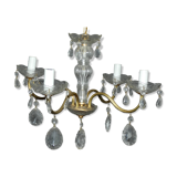 4-branch tassel and brass chandelier