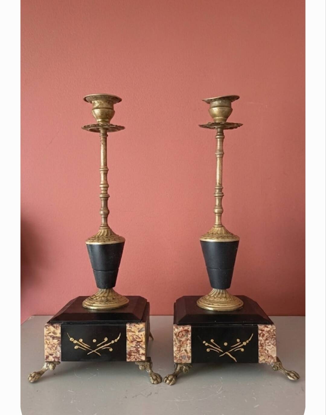 Pair of Napoleon III style candlesticks