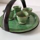 Plateau and its 4 ceramic workshop bowls - green Geneva