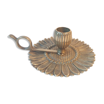 Bougeoir fleur bronze
