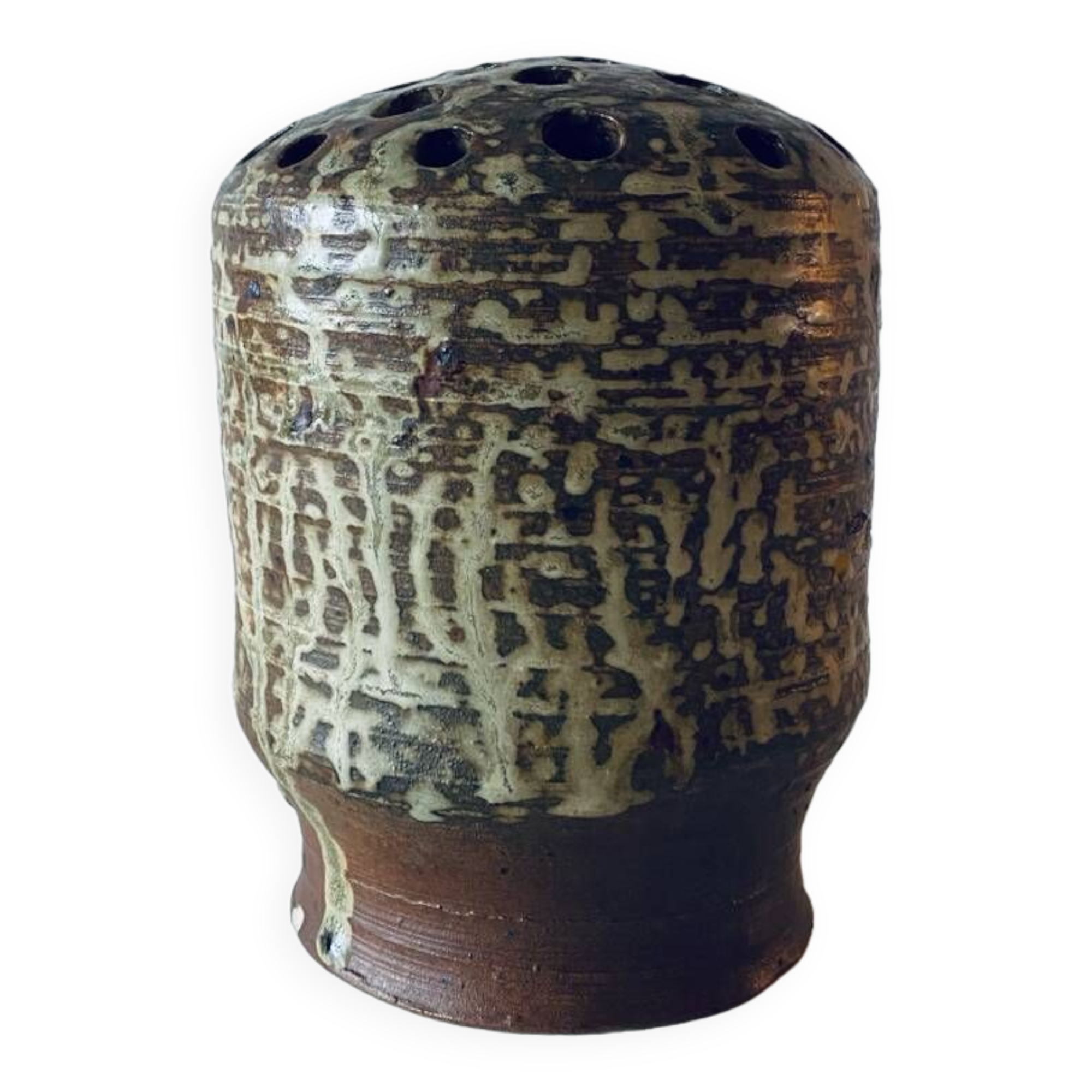 Large stoneware flower vase signed Bodin