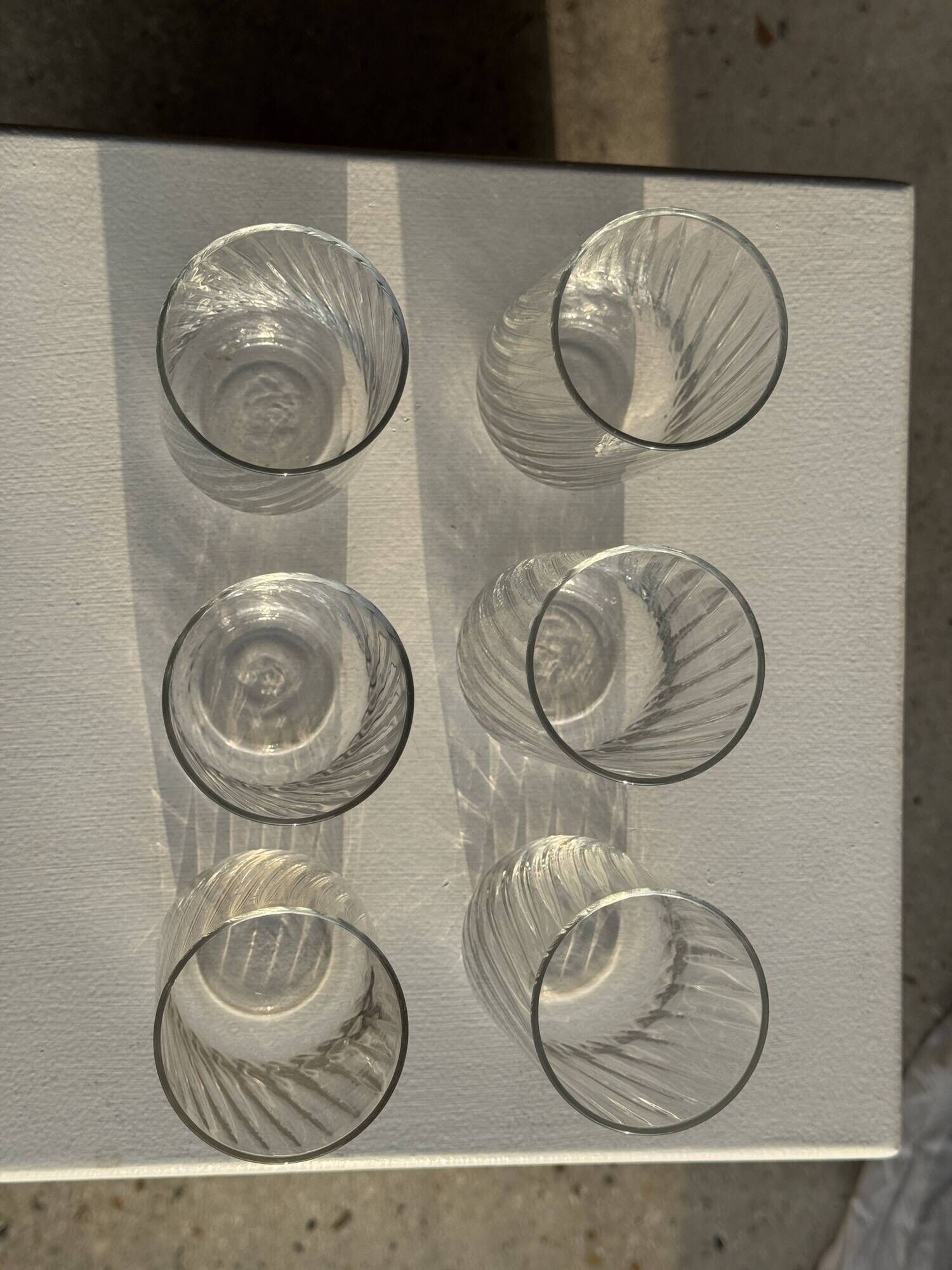 Set of 6 orangeade glasses in ribbed glass