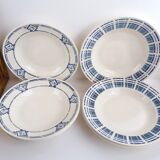 Set 6 Art Deco hollow plates