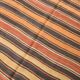 4x7 Kilim Terracotta Red & Orange Striped Turkish Vintage Kilim Rug