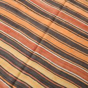 4x7 Kilim Terracotta Red & Orange Striped Turkish Vintage Kilim Rug