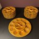 Oyster service Longchamp France – 12 plates + serving dish –