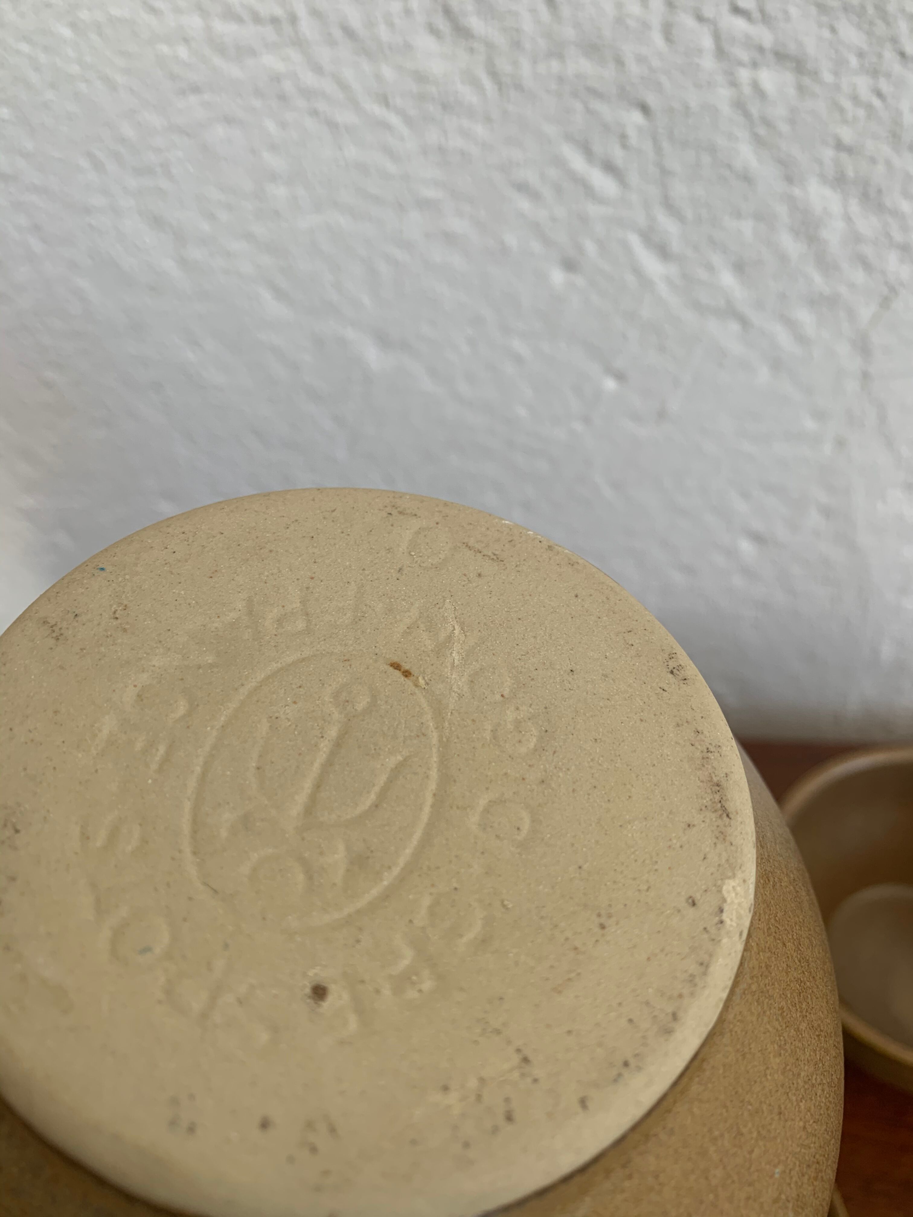 Set 4 vintage Digoin sandstone bowls