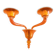 Contemporary Translucent Orange Murano Glass Wall Sconce in Deco’ Style