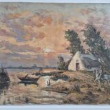 Landscape of Camargue - Oil on canvas